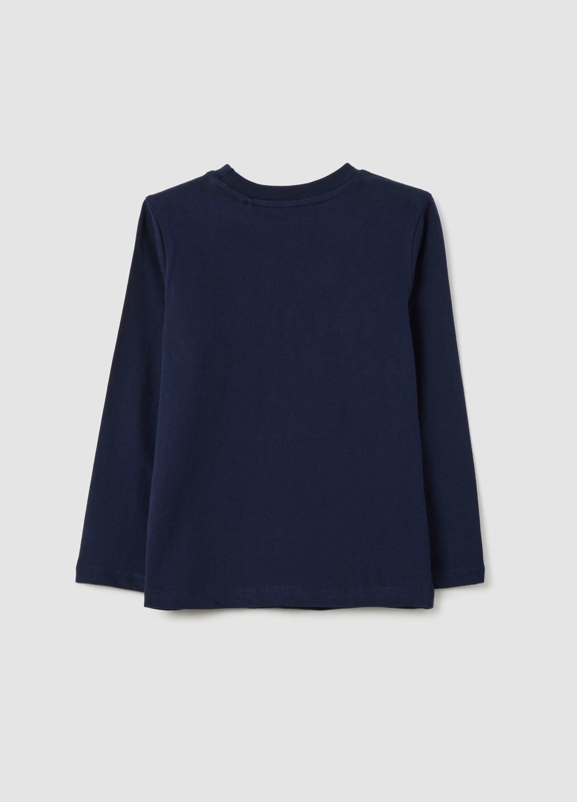 Girls' pure cotton blue regular fit T-shirt with 'LOVE' print