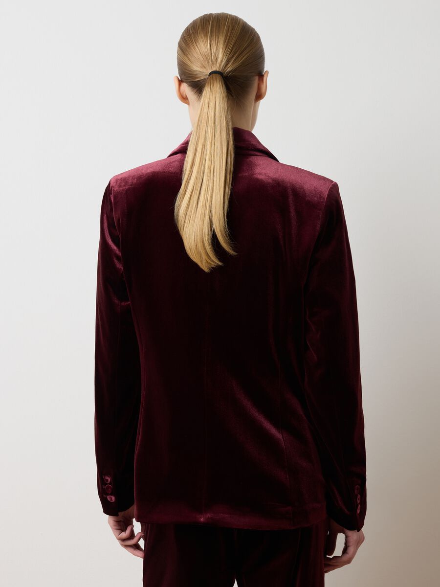 Red Velvet Slim Fit Blazer_3