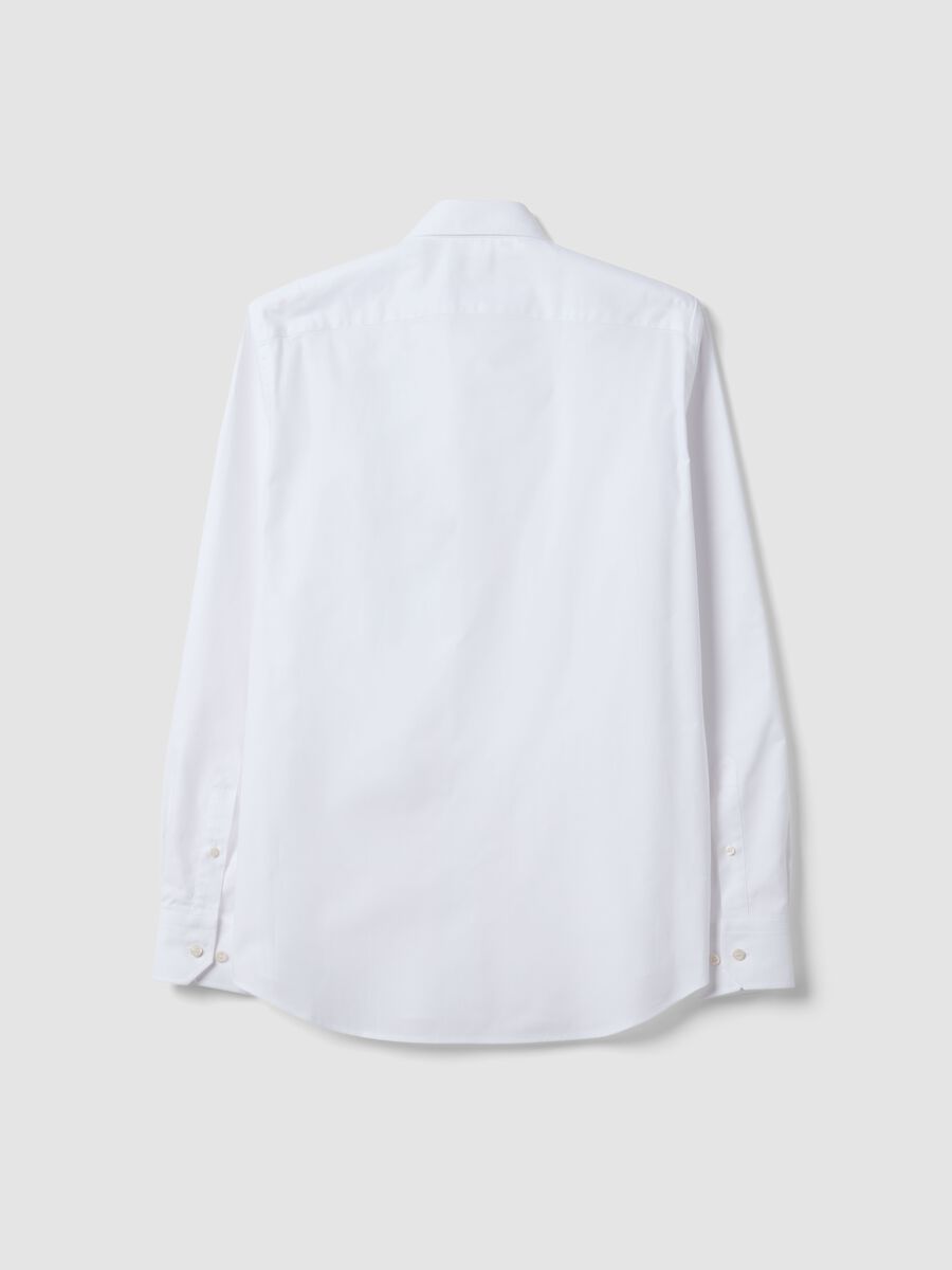 Camicia bianca in puro cotone oxford slim fit_5