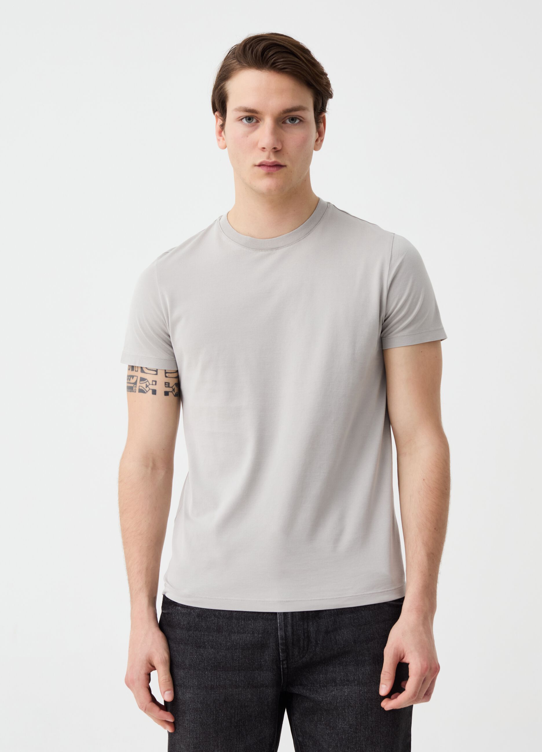 Ovs T-shirt in cotone con scollo rotondo