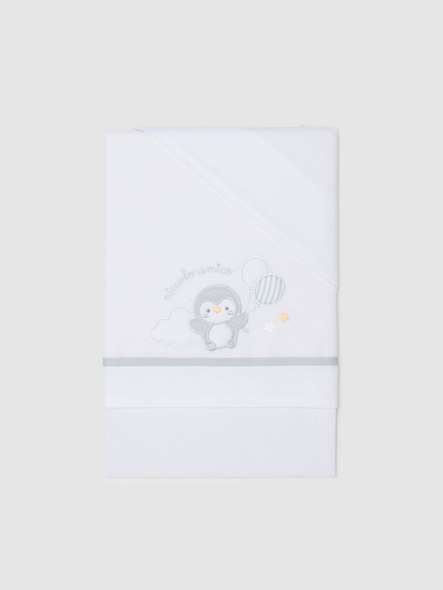 Multicolour pure cotton newborn sheet set with embroidery_0