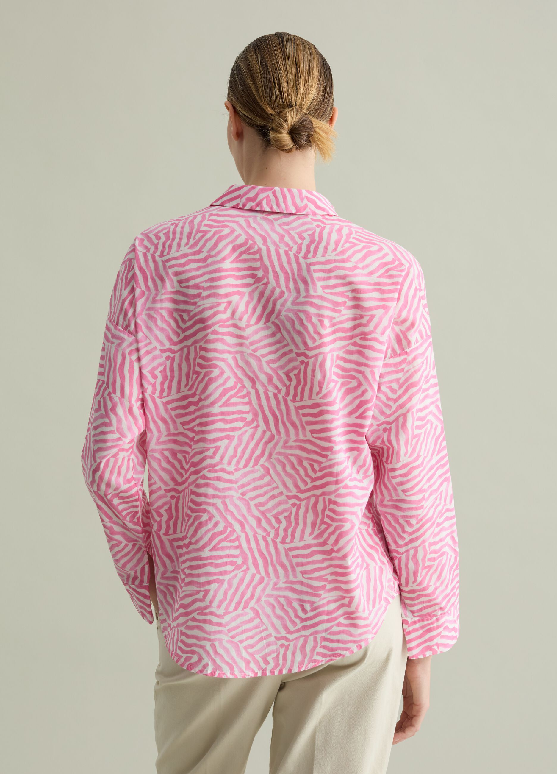 Camicia in cotone con stampa fantasia