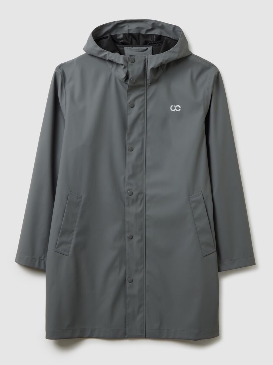 Grey regular fit lightweight waterproof jacket_4