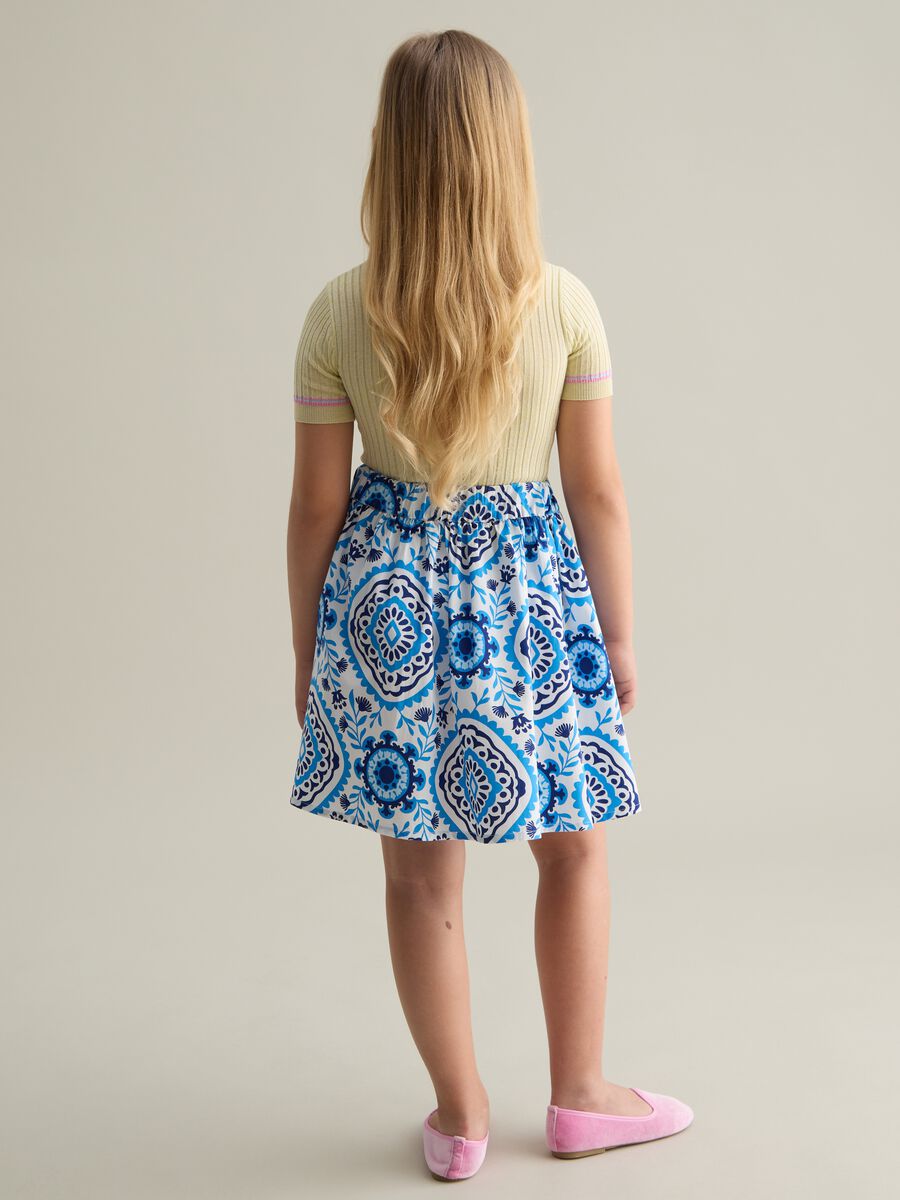 Girls' multicolour cotton skirt with regular fit and print_2