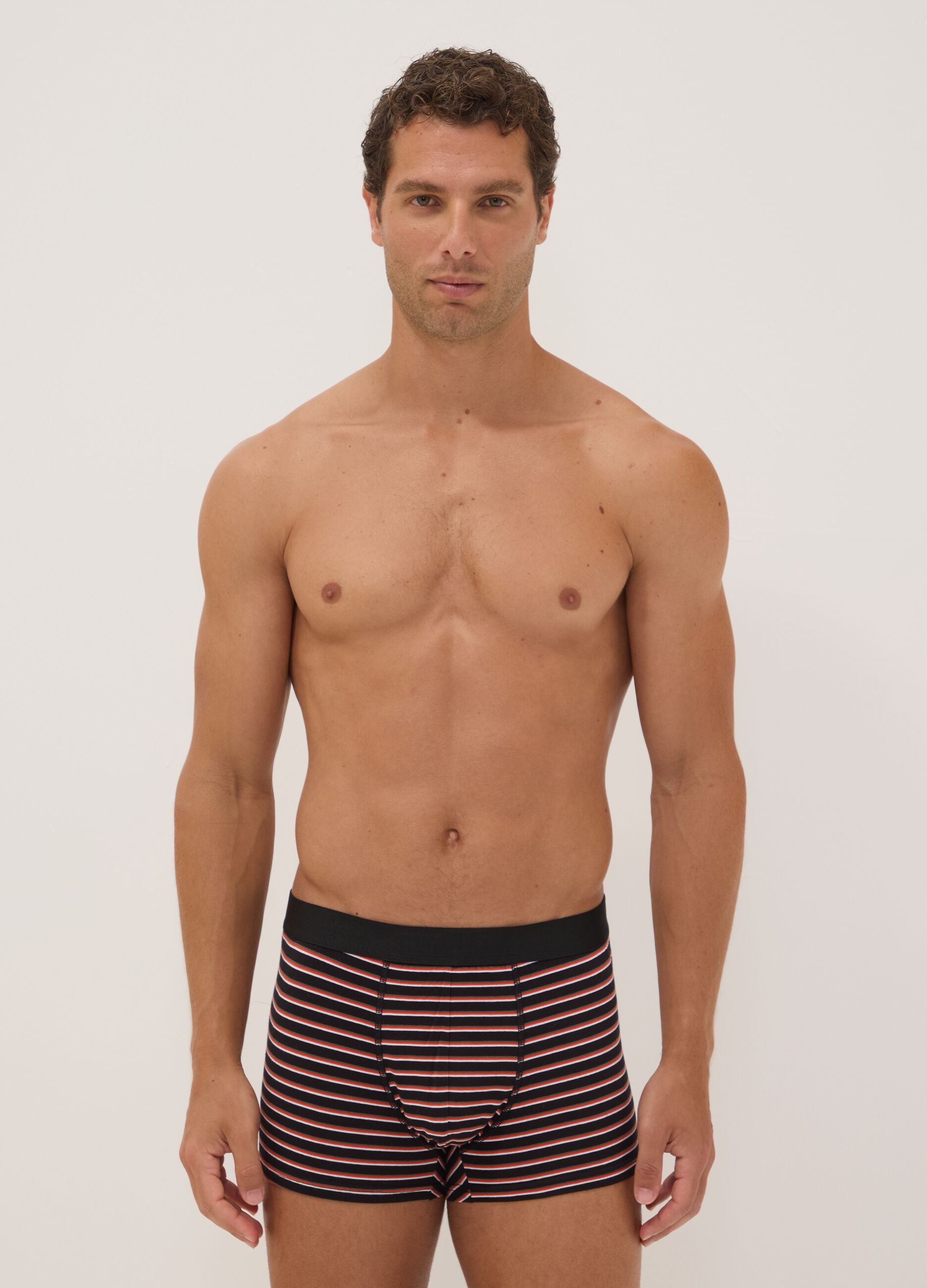 Five-pack of multicolour striped organic cotton boxers