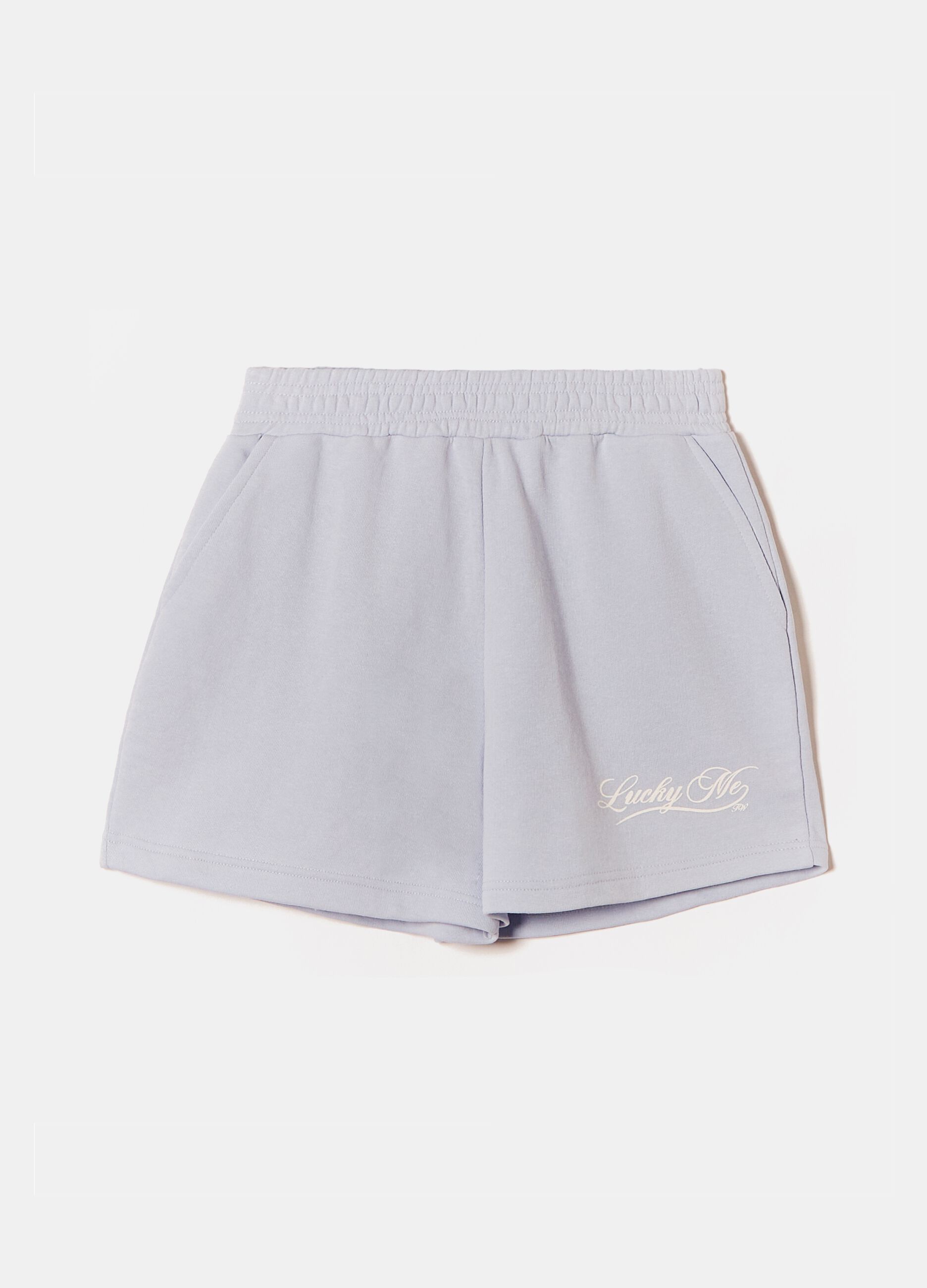 Shorts in felpa con stampa lettering