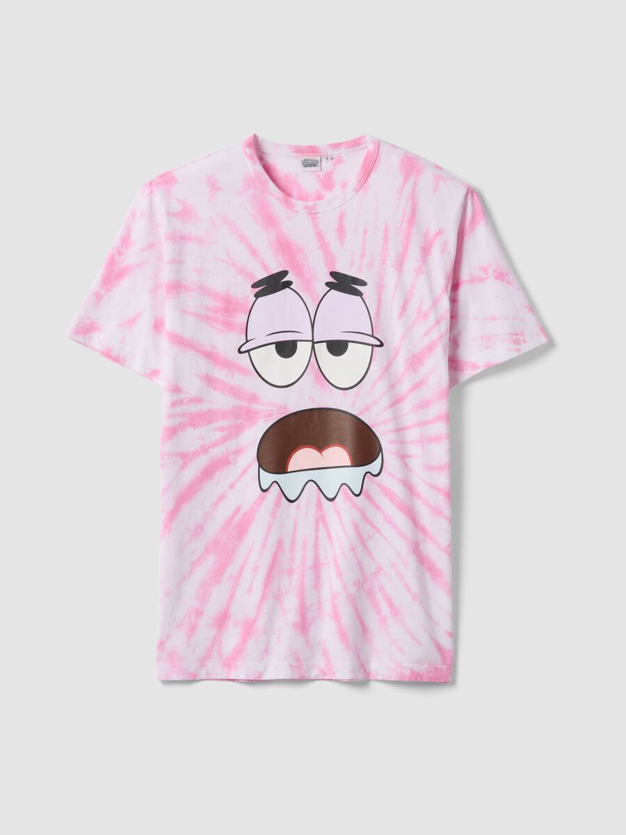 Multicolour pure cotton tie-dye regular fit T-shirt with Patrick Star_4