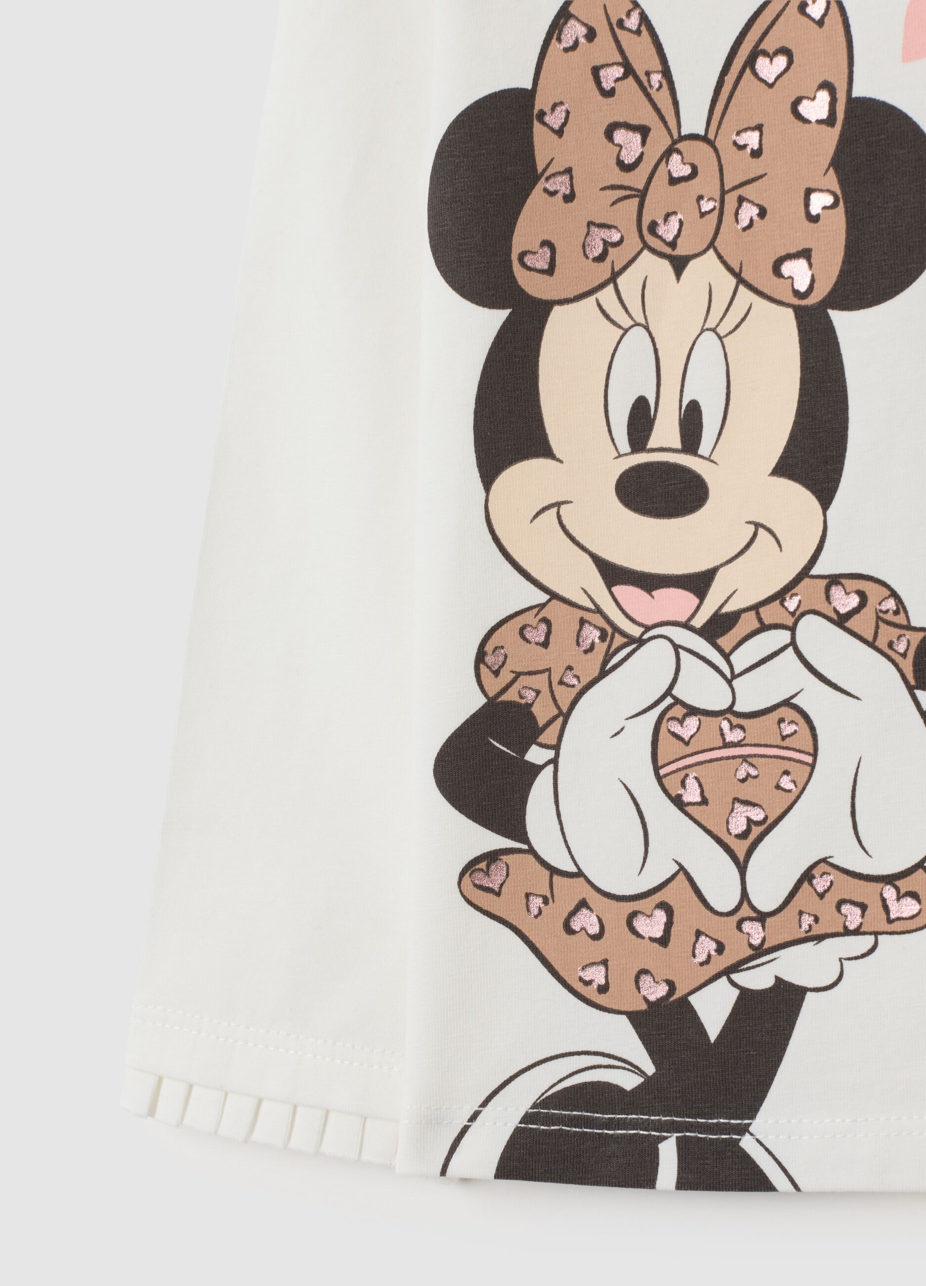Maglietta da bambina in cotone elasticizzato bianca
