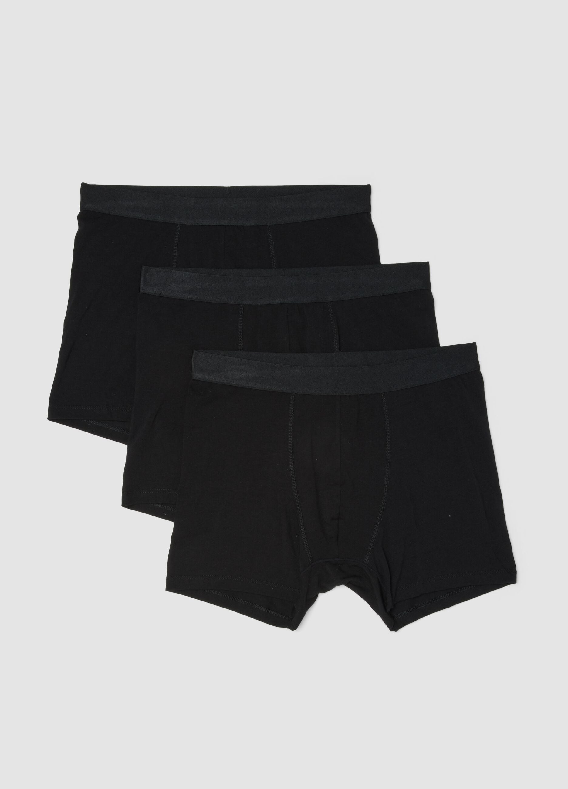 Tripack di boxer neri in cotone organico