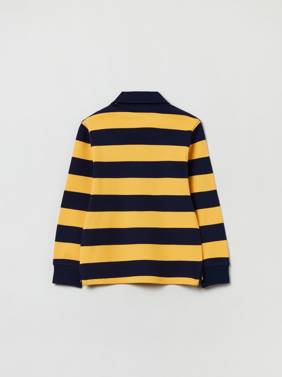 Polo in cotone con fantasia a righe_4