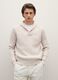 Beige Sweater with Shawl Collar in Wool Blend_1