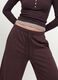 Brown wide-leg trousers in stretch modal with drawstring_2