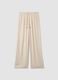 Beige palazzo trousers in pure viscose_4