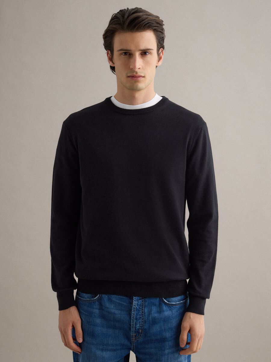 Black sweater in pure cotton_1