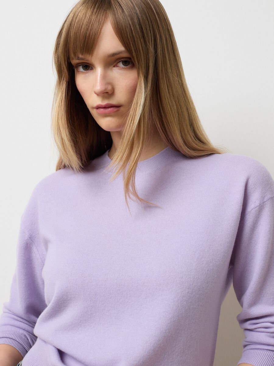Maglione in pura lana viola regular fit_3