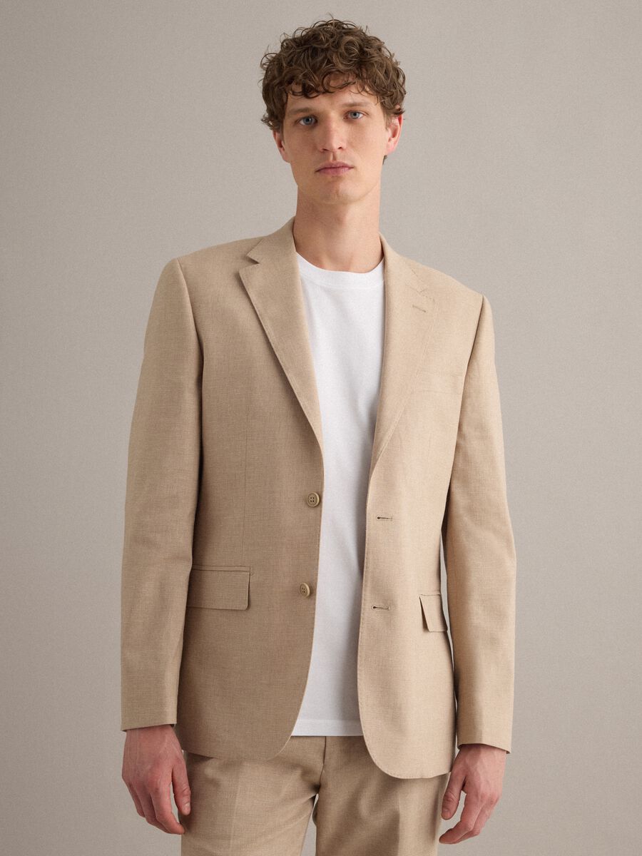 Blazer beige slim fit_0