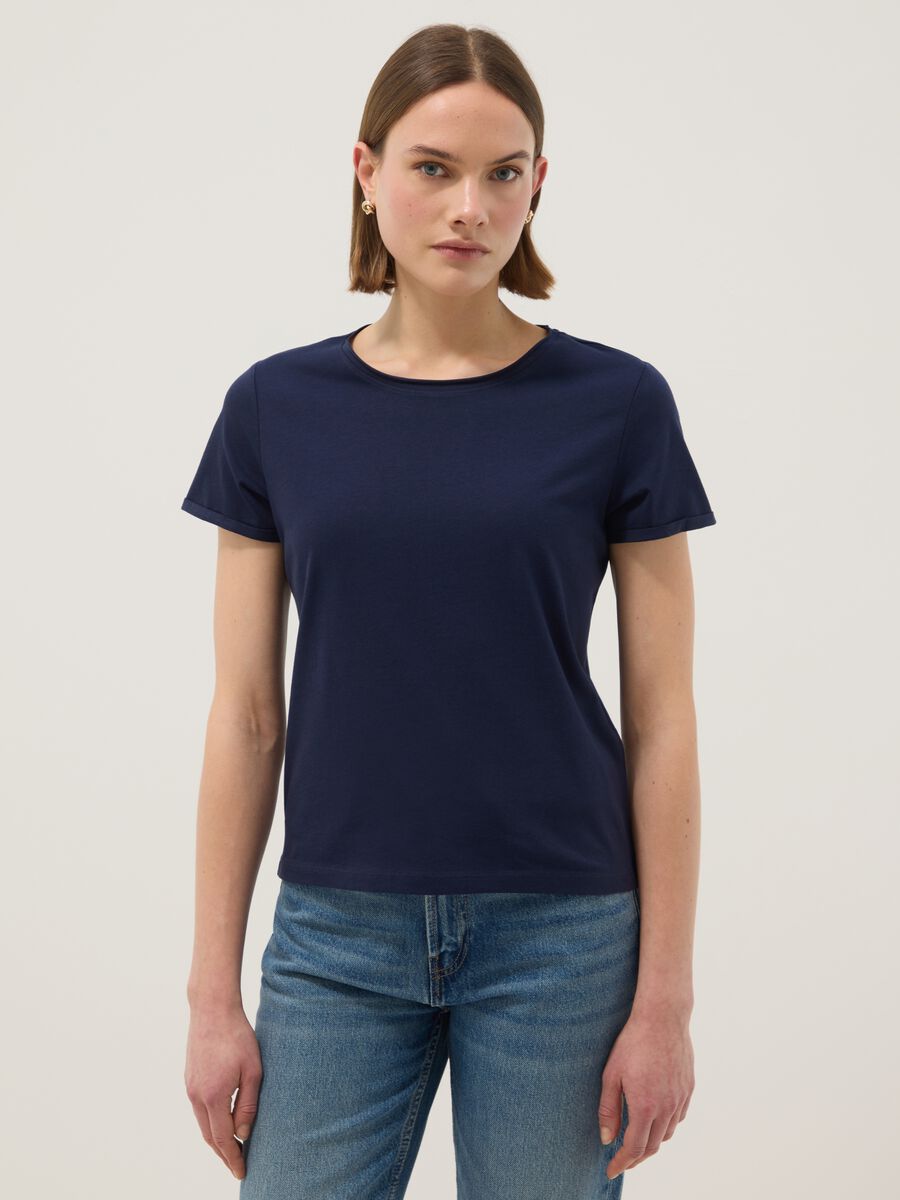 Blue Regular Fit Pure Cotton Short Sleeve T-Shirt_0