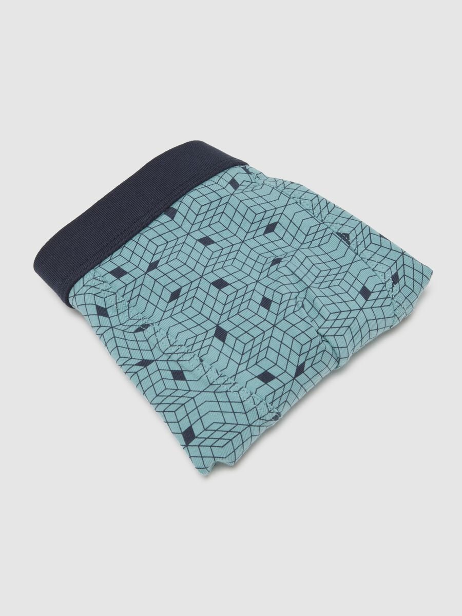 Blue stretch cotton boys' boxers with patterns_3