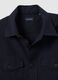Black cotton and wool blend shirt regular fit with classic collar_1