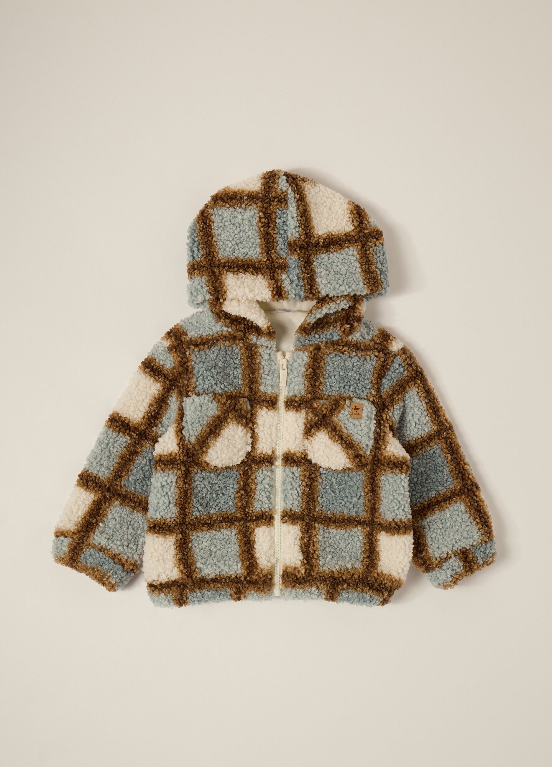 Multicolour jacket in mixed fabric for baby