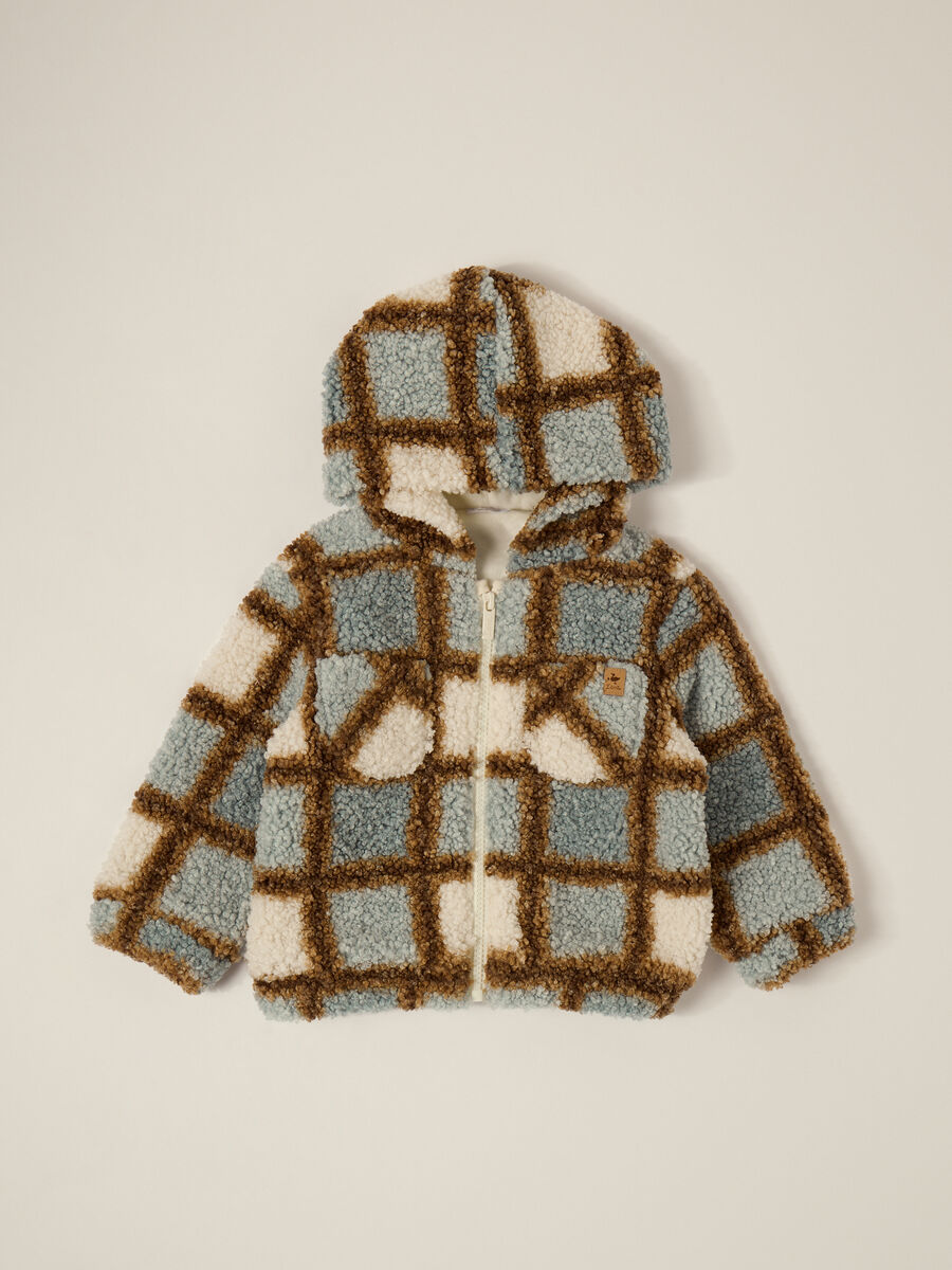 Multicolour jacket in mixed fabric for baby_0