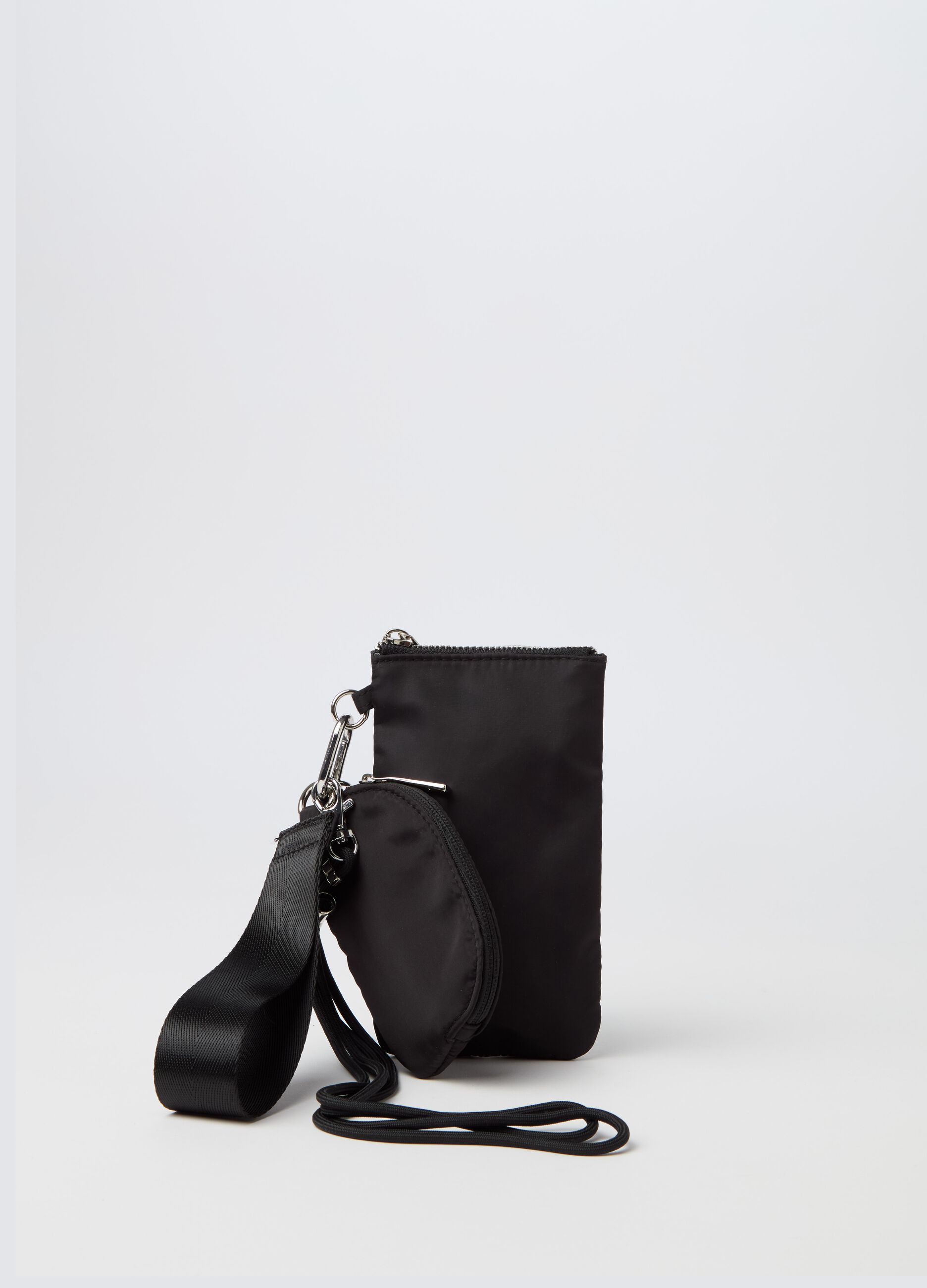 Mobile phone holder with laces and cord