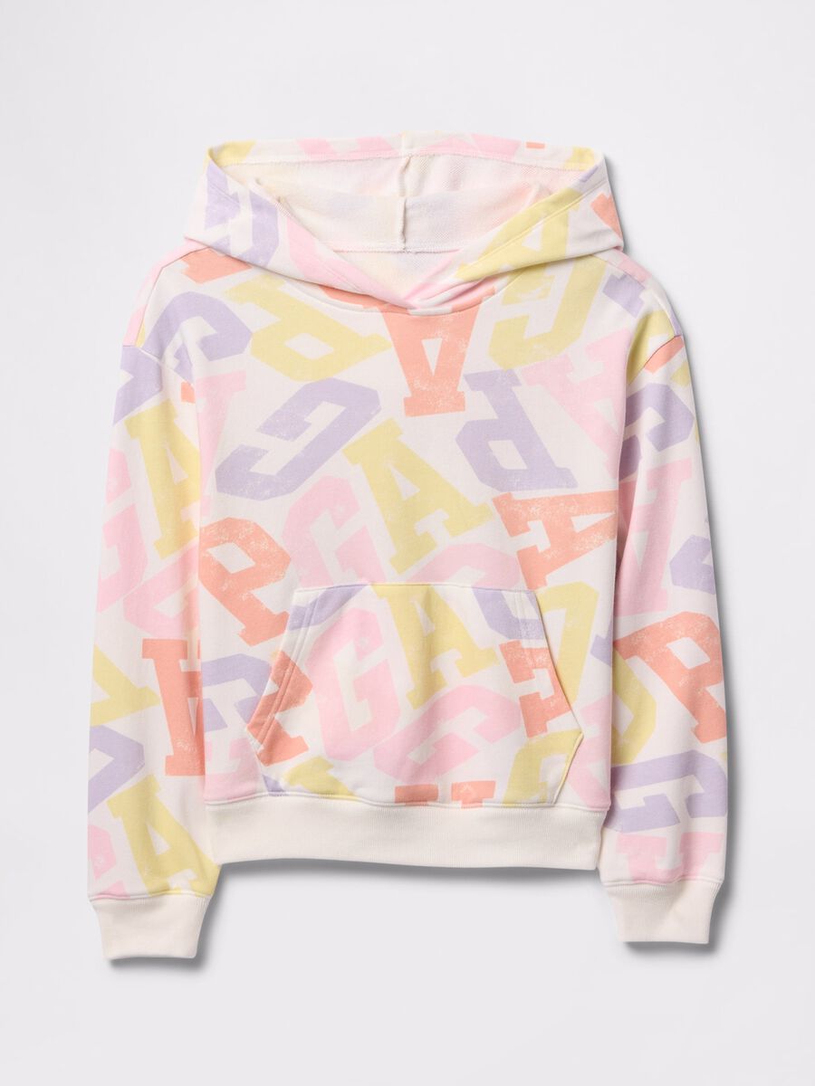 White sweatshirt with hood and logo print_4