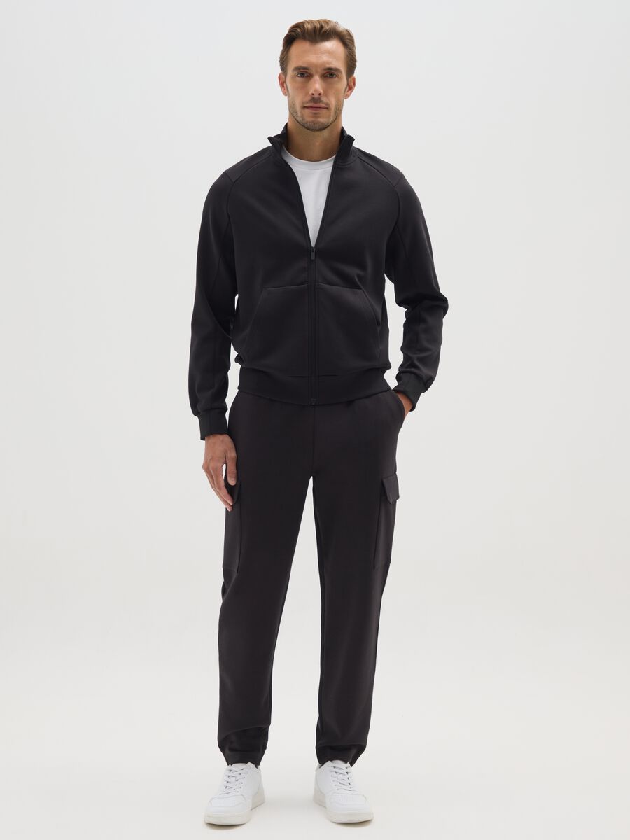 Pantaloni in misto cotone nero regular fit_0