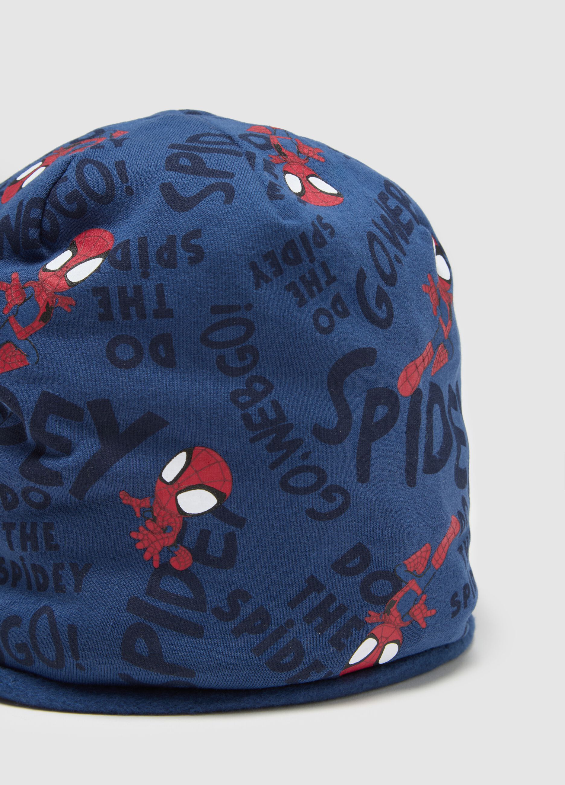 Cappello da neonato in cotone blu elasticizzato