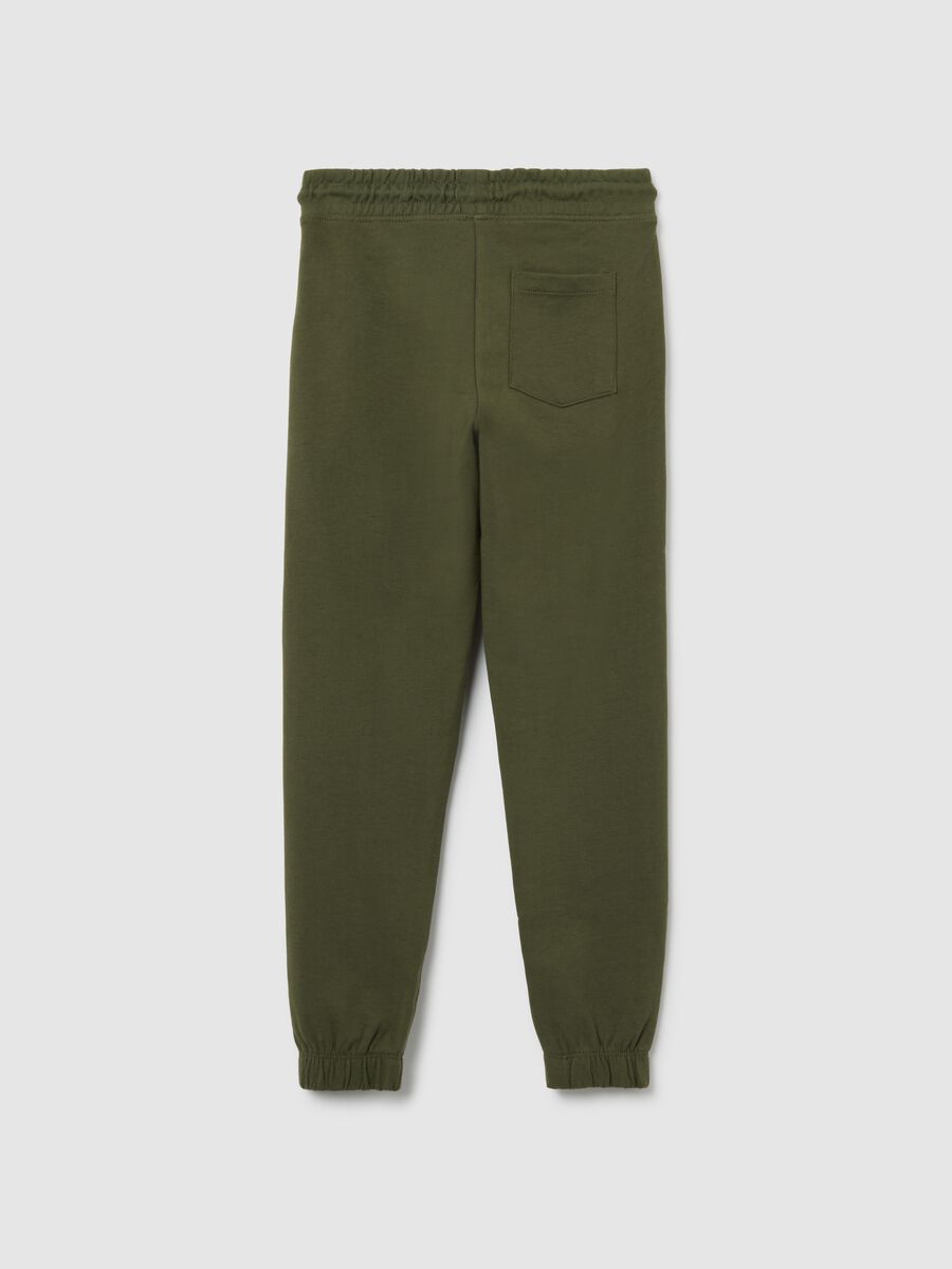 Jogger da ragazzo in puro cotone verde regular fit_1