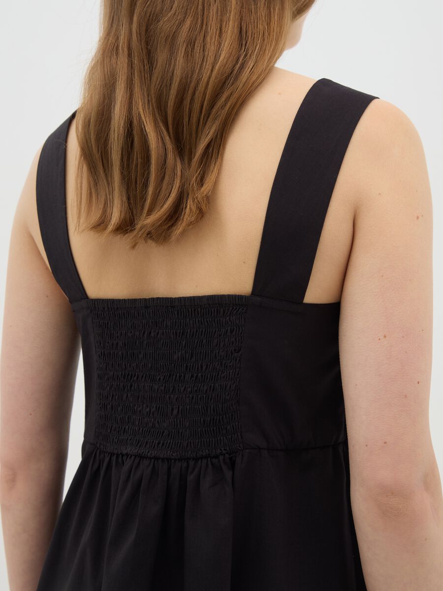 Women's black pure cotton regular fit dress_2