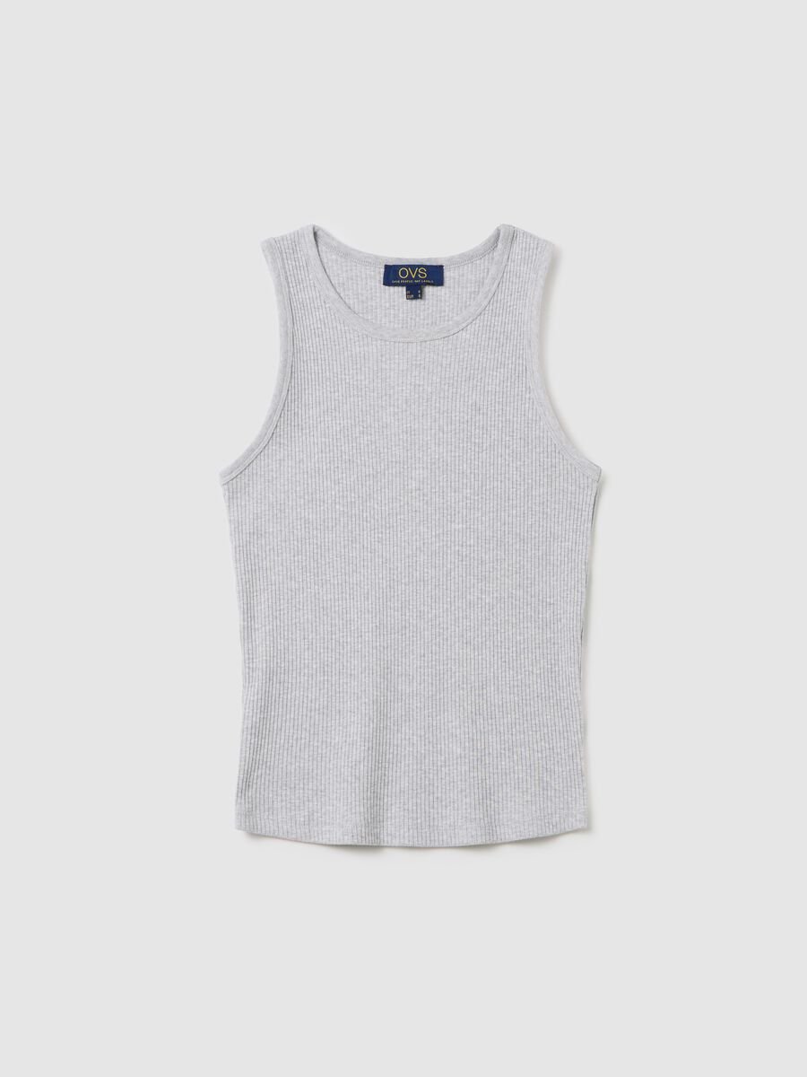 Grey cotton stretch vest top by Ovs_4
