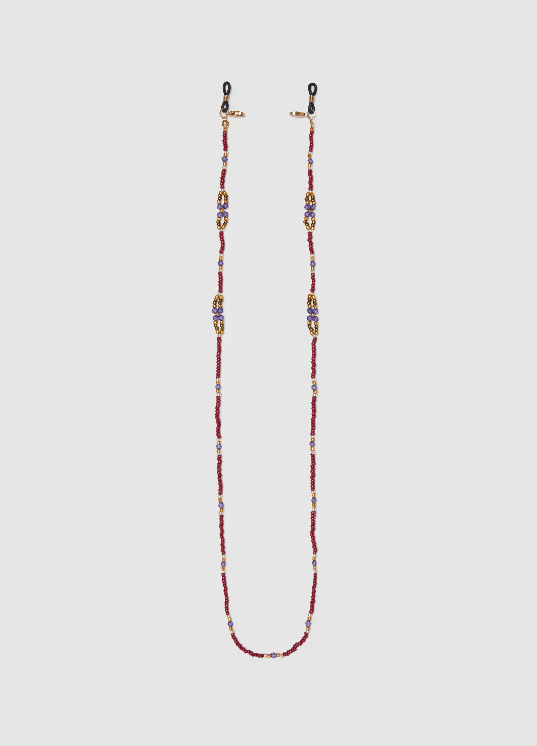 Catena per occhiali con perline multicolore