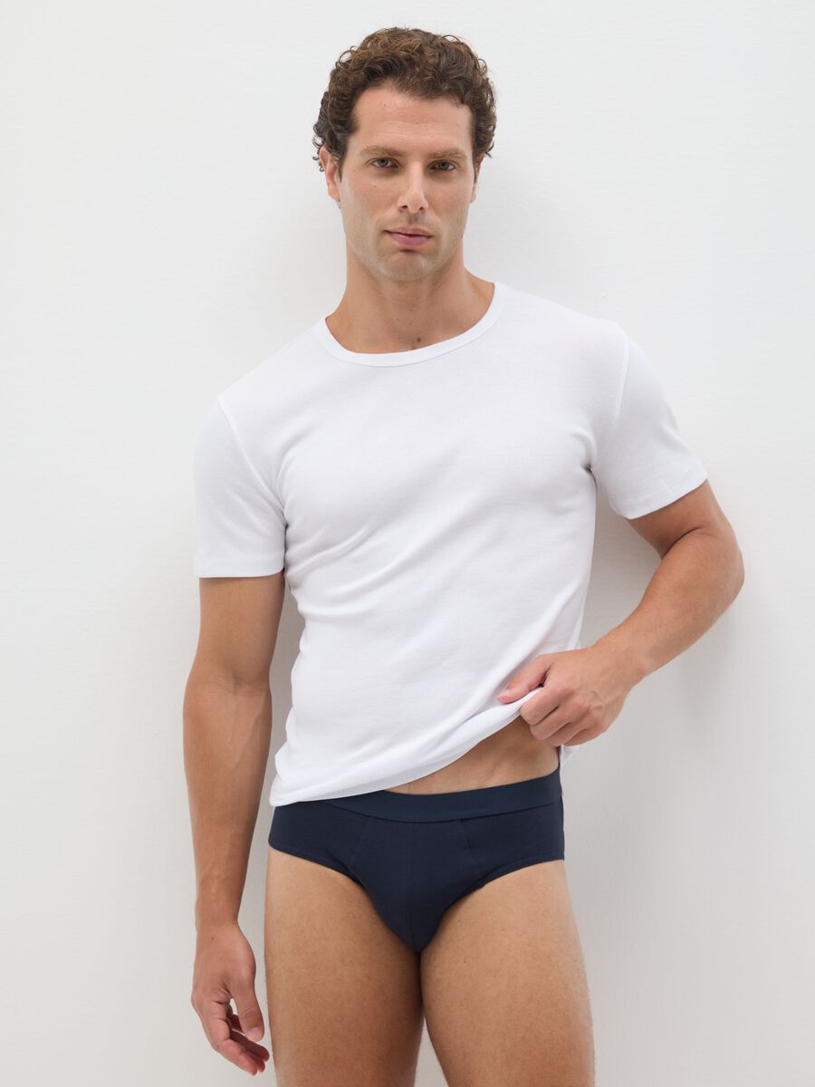 Tripack Slip in cotone blu in cotone bio_0