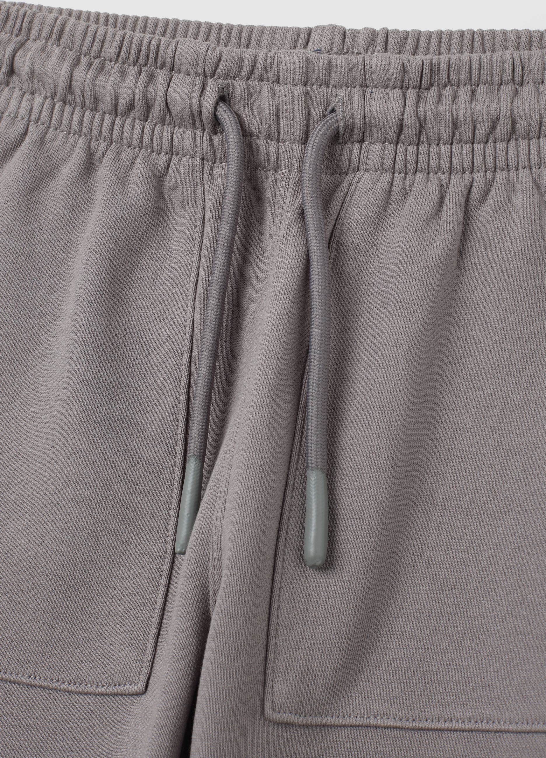 Jogger da bambino in puro cotone grigio regular fit