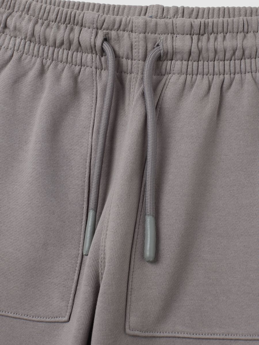 Jogger da bambino in puro cotone grigio regular fit_2