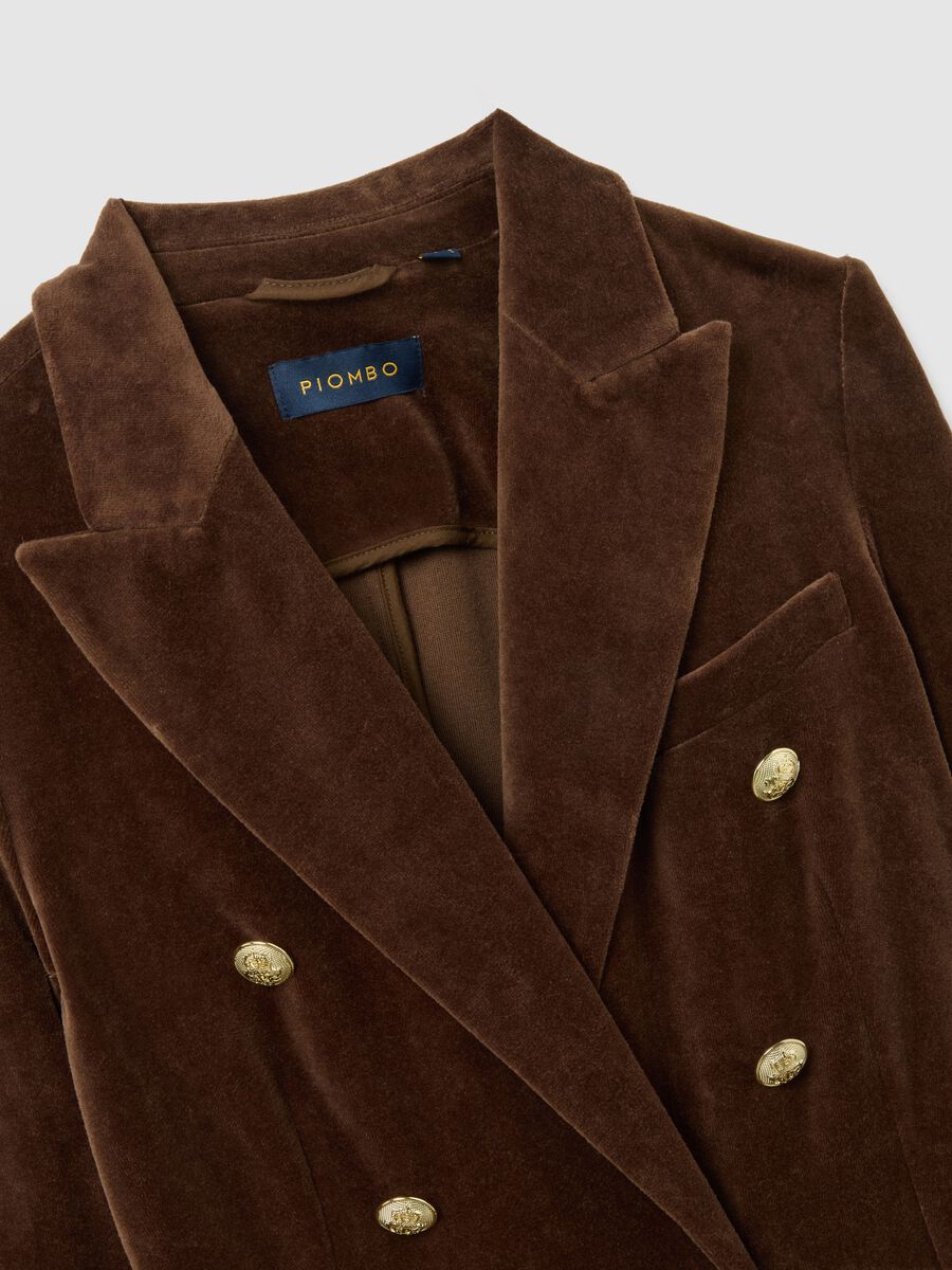 Blazer in misto cotone marrone regular fit_5