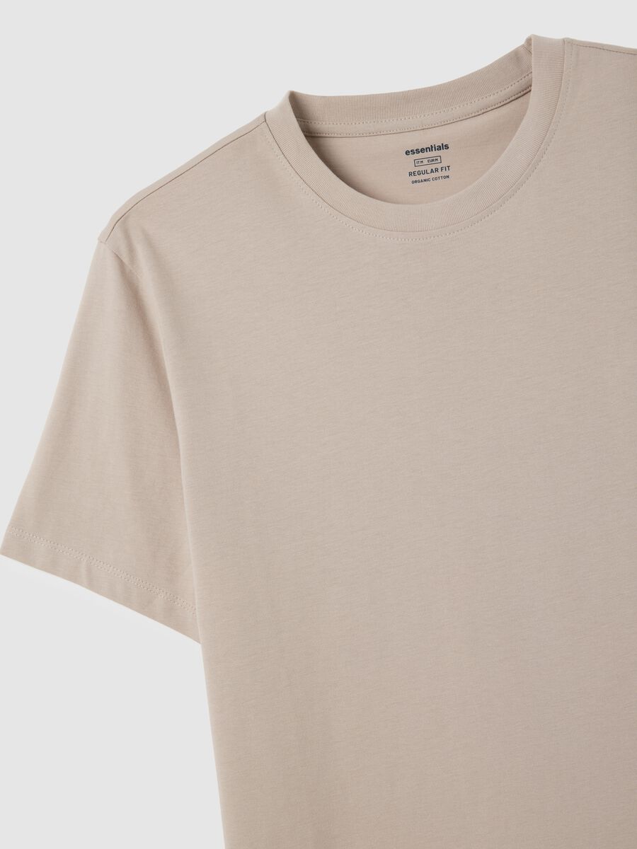 Beige pure cotton regular fit t-shirt_5