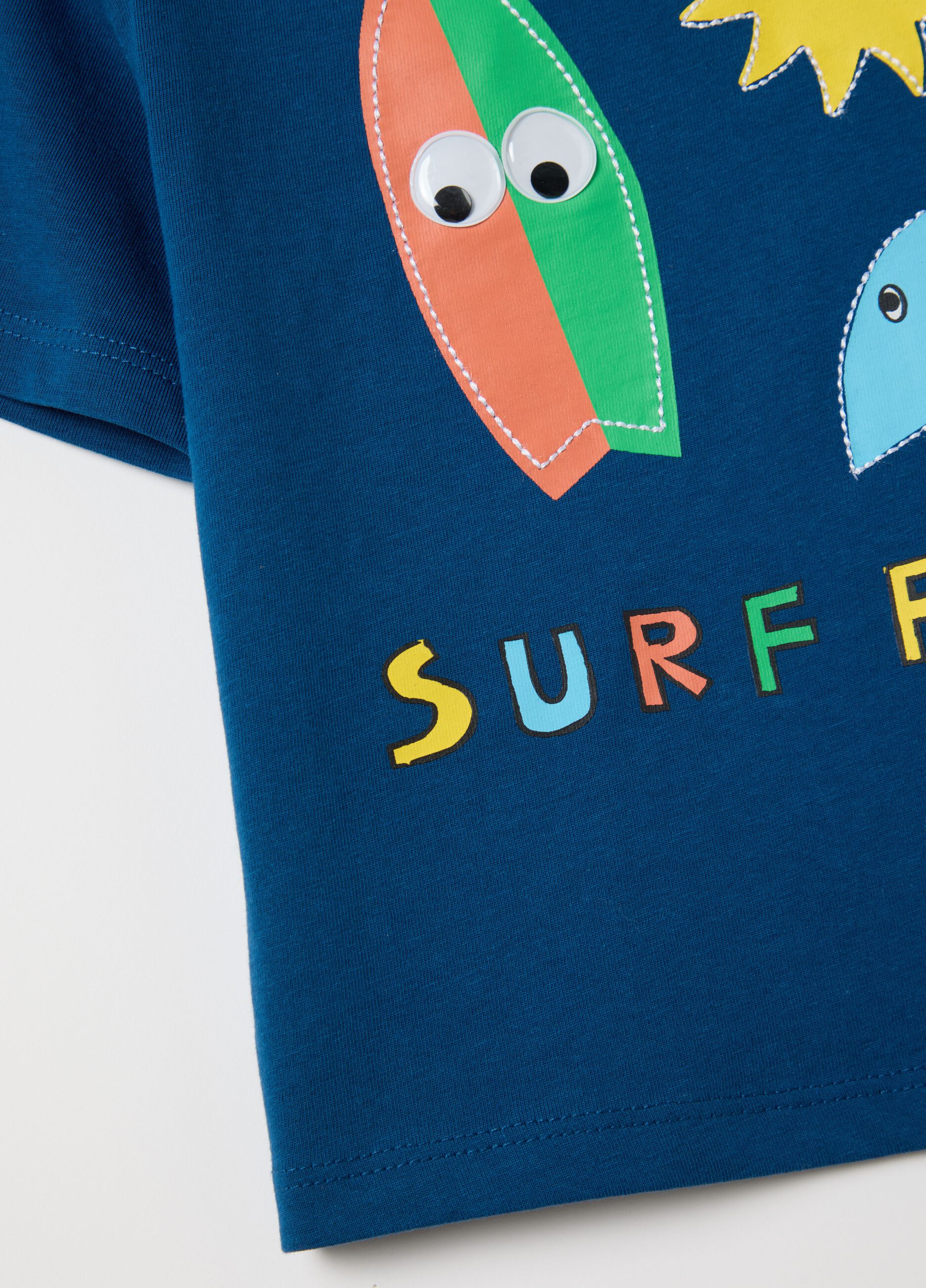 Blue Surf Fest Printed T-shirt for Kids