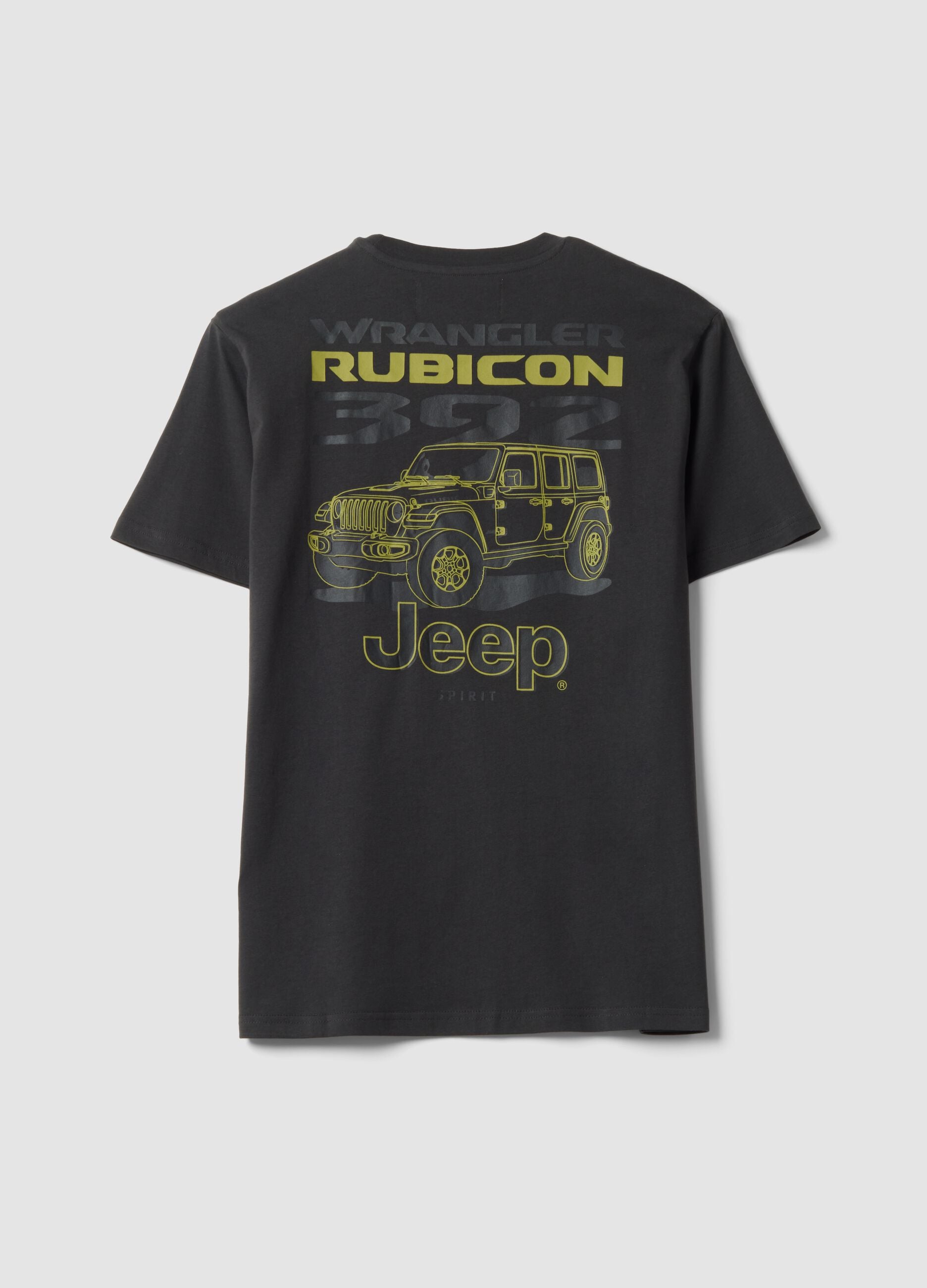 Grey pure cotton Jeep print T-shirt