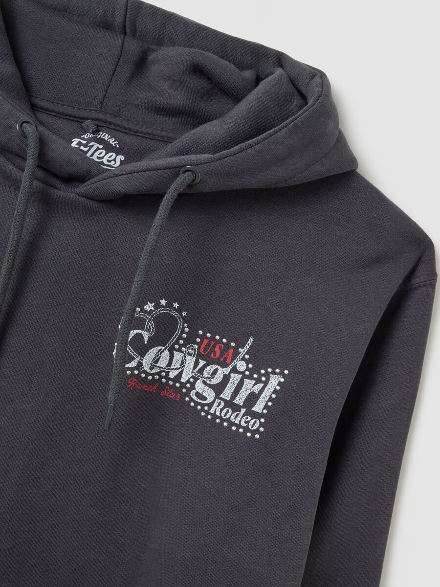 Black cotton blend sweatshirt with regular fit_5