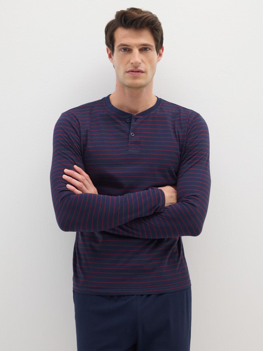 Pigiama in misto cotone blu regular fit_1