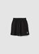 Black pure cotton shorts with elasticated waist_0
