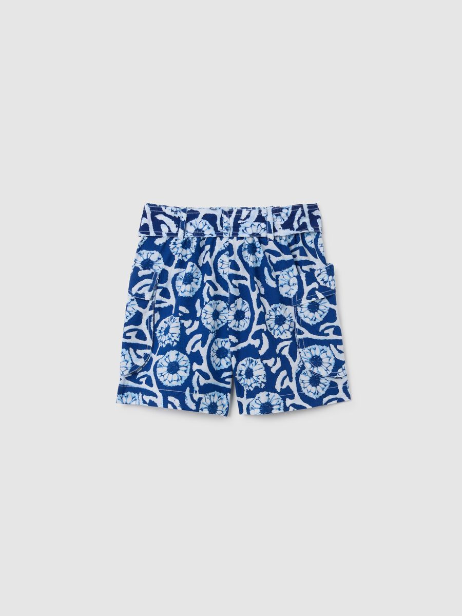 Girls' multicolour pure cotton regular fit shorts_4