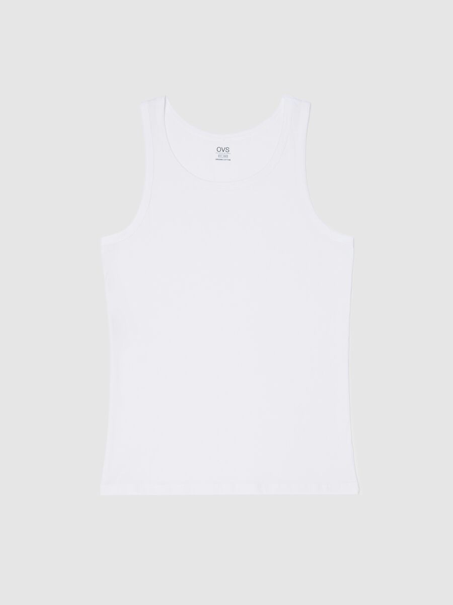 Organic cotton racerback vest with round neck_0