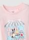 Pink pure cotton regular fit T-shirt with print for girls_3