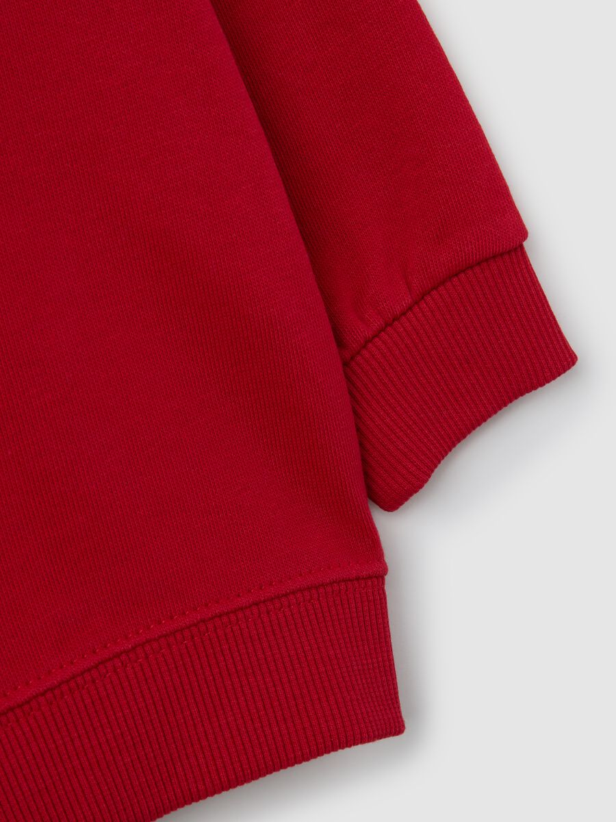 Felpa da neonato in puro cotone rossa regular fit_3