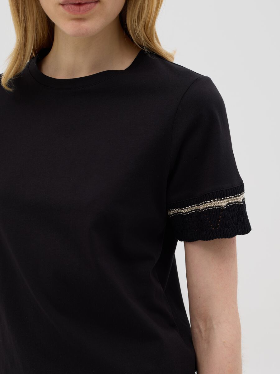 Black T-shirt with decorative details by Ovs_3