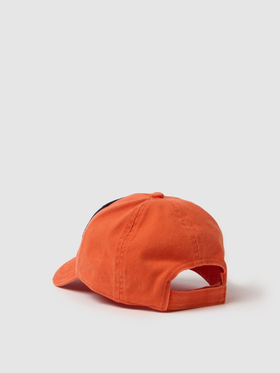 Cappello da baseball in puro cotone arancione da bambino con patch_2