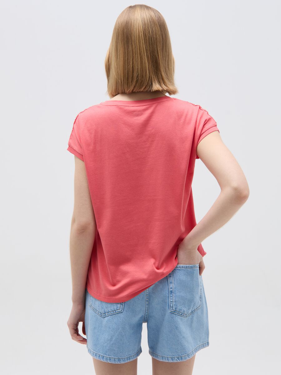 Cotton T-shirt with broderie anglaise_2
